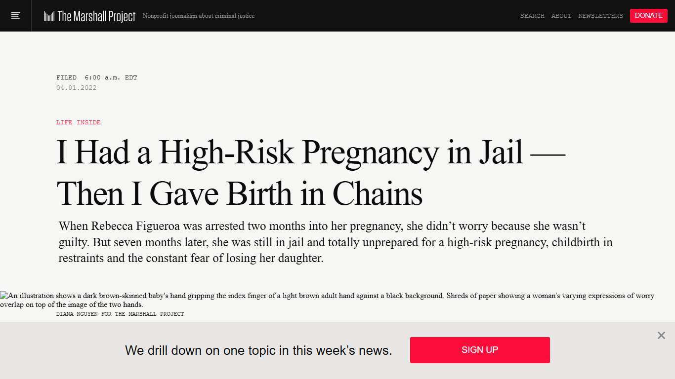 I Had a High-Risk Pregnancy in Jail — Then I Gave Birth in Chains The Marshall Project